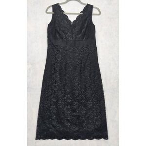 Y2K Club Dress 10 M Black‎ Lace Overlay Mcbling Bodycon Vtg Cocktail Whimsigoth